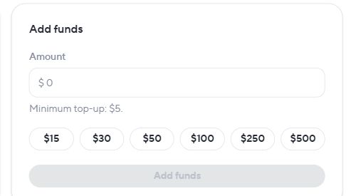 Форма Add funds в разделе Billing HeyGen